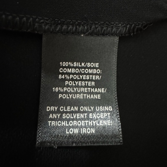 Lafayette 148 Office Cocktail Tie Front Silk Sheath Dress - Black - Size 10 - Picture 7 of 7